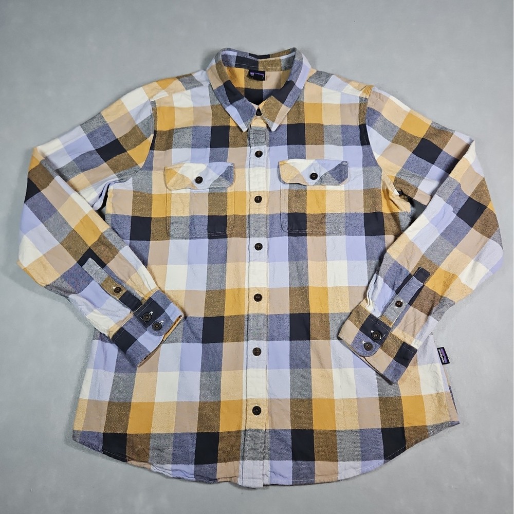 Patagonia Womens Plaid Button Up Long Sleeve Flannel Shirt Size Large